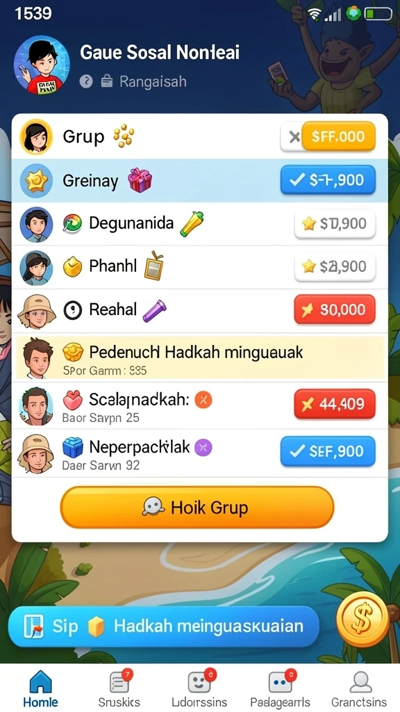 vm777 - Leaderboard yang menunjukkan peringkat pemain.